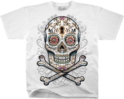 Floral Skull - Liquid Blue M