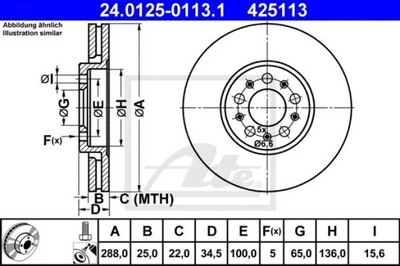 24.0125-0113.1 DISCO HAM.PRZOD VW GOLF IV 97-03 1,8T  