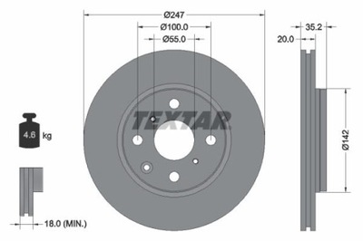 ДИСК ТОРМОЗНОЙ TEXTAR 92141903