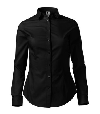 Elegantná dámska košeľa 229 TALIOVANÁ čierna 100% bavlna L