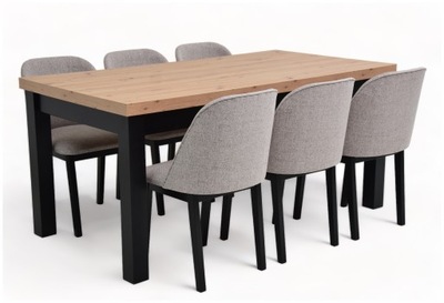 Rozkładany stół 90x170/250 cm 6x krzesło KOLORY