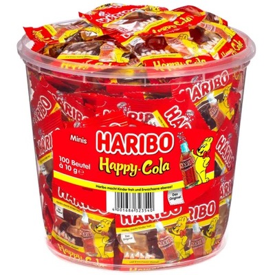 Żelki Happy Cola Haribo 100 szt. po 10g Z DE