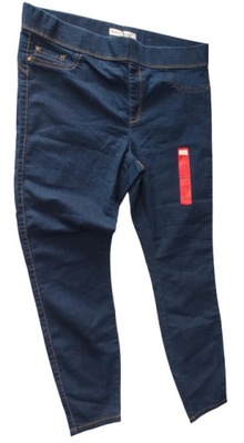 Denim spodnie jeansowe skinny granatowe na gumi 44