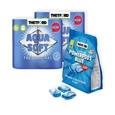 2x AQUA SOFT + KAPSUŁKI AQUA KEM POWERPODS BLUE 