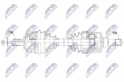 ПОЛУОСЬ ПРИВОДНАЯ VOLVO ENG.1.6D2 S40II 10-12, V50 10