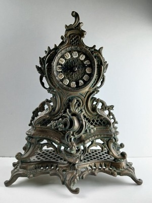 STARY ZABYTKOWY ZEGAR KOMINKOWY MOSIĘŻNY