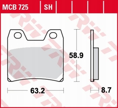 КОЛОДКИ ТОРМОЗНЫЕ TRW MCB725SH