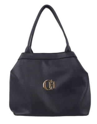 i586 Dámska shopper kabelka cez rameno priestranná veľká A4 Chiara Design čierna