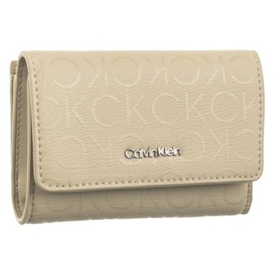 Portfel Damski Calvin Klein Must Small Trifold K60K611931 Beżowy