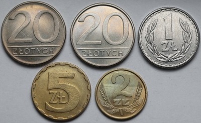 1969. 1-20 zł 1986-1987 (5szt)