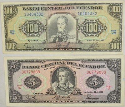 11.xx.Zest.Ekwador, Banknoty szt.2, St.3+