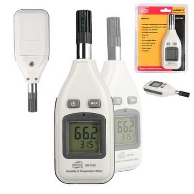 TERMOHIGROMETR HIGROMETR TERMOMETR MIERNIK WILGOTNOŚCI I TEMPERATURY LCD