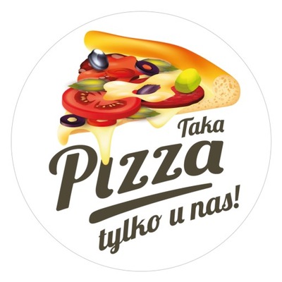 Naklejki TAKA PIZZA U NAS PIZZERIA FAST FOOD 48szt