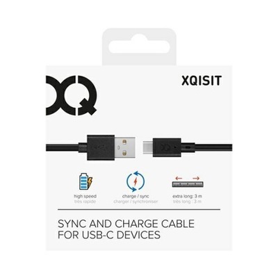 Xqisit kabel Charge & Sync USB A -USB C 3.0m c