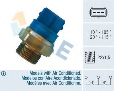 CONMUTADOR DE VENTILADOR DEL RADIADOR OPEL  