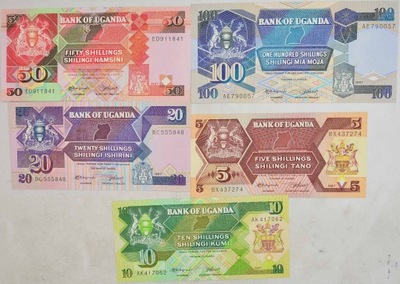 1.hc.Zest.Uganda, Banknoty szt.5, St.1