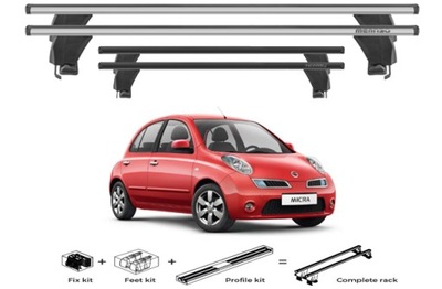 MALETERO DE TECHO ALUMINIO NISSAN MICRA (K12) MODELO DE 2002>2010  