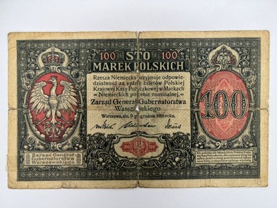 Polska - 100 marek polskich - 1916 - Generał - seria A