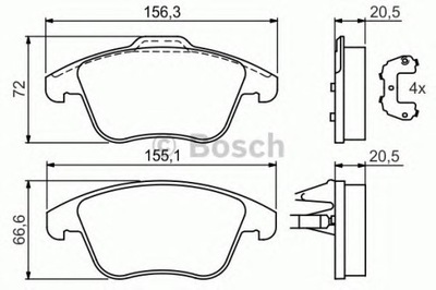 КОМПЛЕКТ КОЛОДОК ТОРМОЗНЫХ BOSCH 0 986 494 169