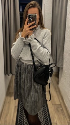 Sweter szary z falbanką H&M r 34 XS