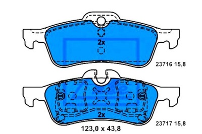 Ate 13.0460-7162.2 набор тормозных колодок тормозных, тормоза дисковые фото №1