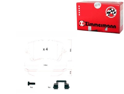 Гальмівні колодки гальмівні audi a4 b8 07- задня zimmermann фото №1