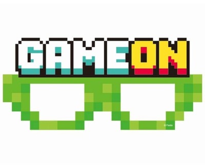 OKULARY MASECZKI PAPIEROWE GAME ON PIKSELE 6 SZT