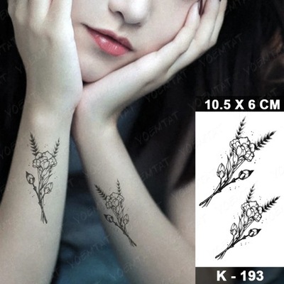 Waterproof Temporary Tattoo Sticker Small Simple Line Flower Flash Tatoo