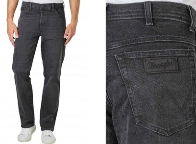 WRANGLER Texas proste męskie podnie jeans Szary W32 L32