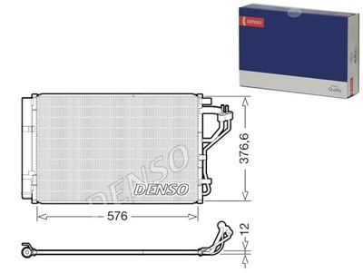 KONDENSATORIUS KONDICIONAVIMO HYUNDAI I30 KIA CEED 1.4 1.6 12.11- DENSO 