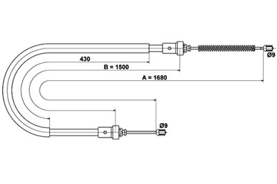 ATE CABLE BRAKE MANUAL REAR L/P DACIA LOGAN LOGAN EXPRESS LOGAN  