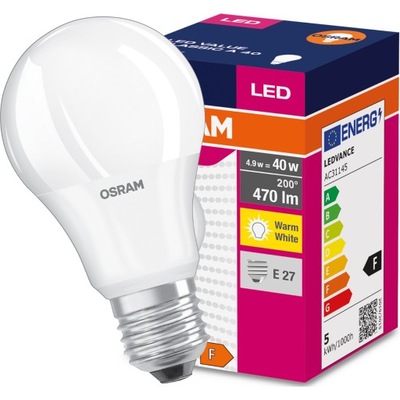 Żarówka LED A60 E27 4,9W 40W 470lm OSRAM 2700K