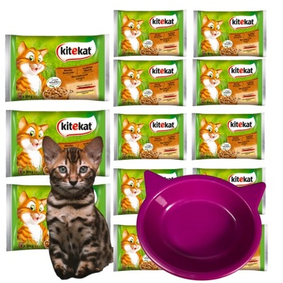 Kitekat Menu łowców kurczak wołowina w sosie 52x100g+ GRATIS