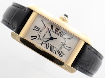 CARTIER TANK AMERICAINE MEDIUM 18K ŻÓŁTE ZŁOTO 23MM x 42MM AUTOMAT REF 2483