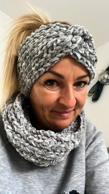 Opaska szydełko na zimę handmade