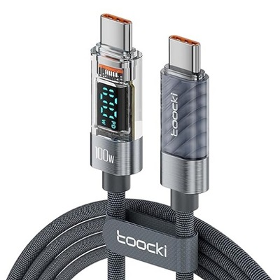 TOOCKI KABEL USB-C WYŚWIETLACZ LED SZYBKIE ŁADOWANIE 100W 2 METRY DŁUGOŚCI