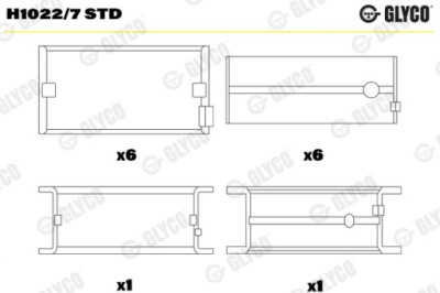 Вкладыши главные glyco h10227 std iveco f3ae0681 00- фото №1