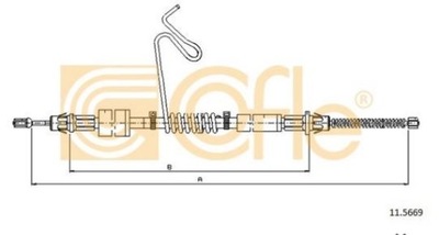 CABLE FRENOS DE MANO FORD TRANSIT 00- IZQUIERDO PARTE TRASERA  