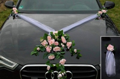 Dekoracja samochodu ozdoby na auto do ślubu stroik