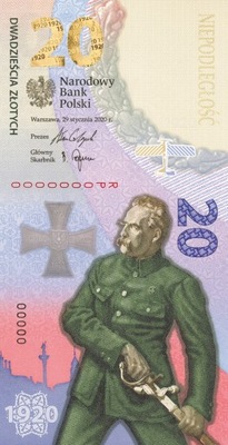 20 zł Bitwa Warszawska 1920 banknot 2020r.