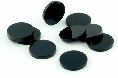 Znaczniki akryl czarne okrągłe 22x3mm