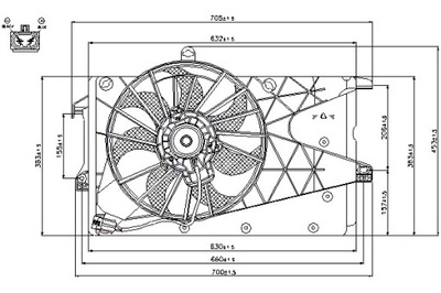 NISSENS VENTILADOR DEL RADIADOR Z CUERPO OPEL MERIVA A 1.4-1.8  