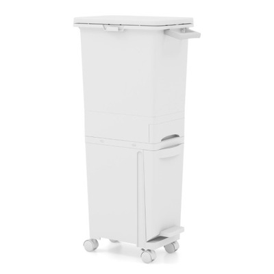 Kosz na śmieci pojemnik do segregacji 3 w 1 z uchylnym dnem Wysoki Wąski