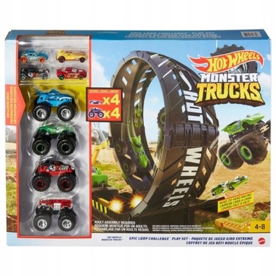 Zestaw HOT WHEELS Monster Trucks Tor z Pętlą Autka