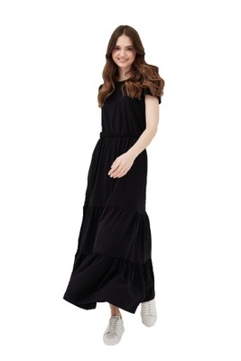 Dzianinowa sukienka maxi czarna Bopoco 38 M
