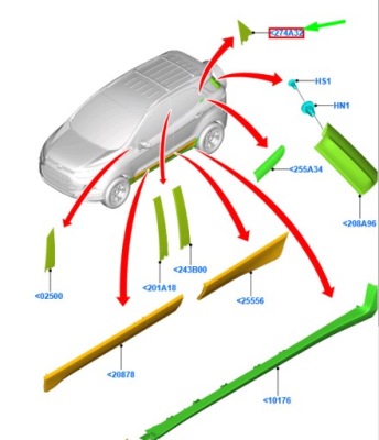 Ford ecosport mk2 bk rear правий outer d стійка trim cover 1801684 original фото №1