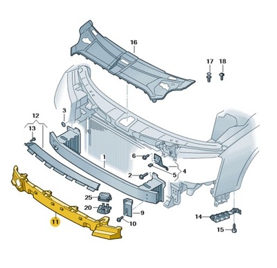 UŽPILDYMAS BUFERIO PRIEK. ABSORBER PUTOS AUDI A8 D4 ASO ORIGINALAS 