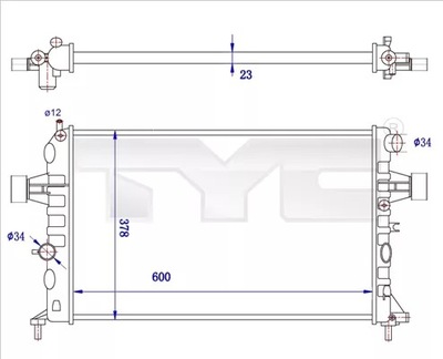 РАДИАТОР 725-0038-R TYC РАДИАТОР ВОДЫ ДВИГАТЕЛЯ