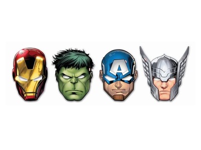 Maski urodzinowe Avengers - 6 szt