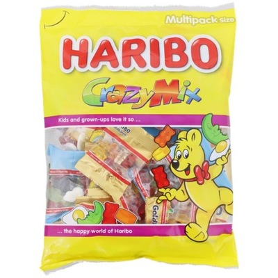 Żelki Haribo XXL Haribo Crazy Mix MEGA PAKA 550g / 22 Mini Paczuszek